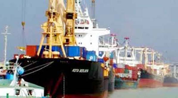 A queue of vessels stranded at outer berth in Chittagong Port.