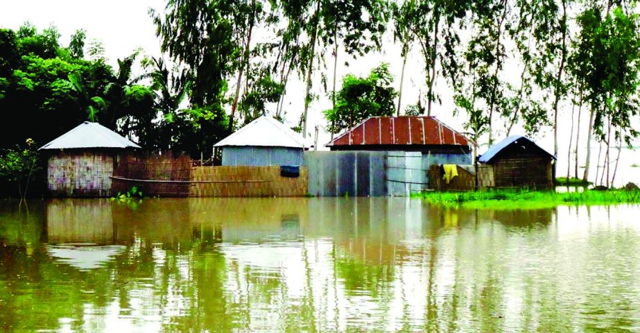 Flash floods and onrush of hilly waters from upstream due to torrential rain submerged the low-lying areas of Kurigram. Banglar Chokh