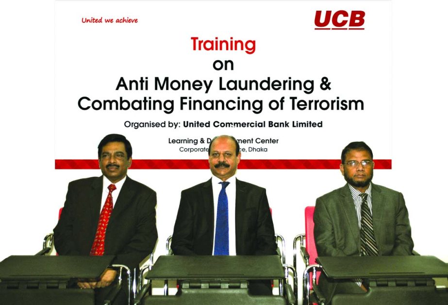 Mirza Mahmud Rafiqur Rahman, Additional Managing Director of United Commercial Bank Limited, inaugurating a training course on 'Anti Money Laundering and Combating Financing of Terrorism' at its head office on Monday.