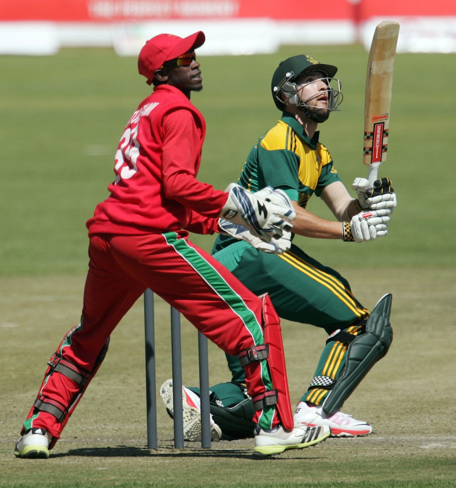 Wayne Parnell targets the leg side during the 2nd ODI between Zimbabwe and South Africa at Bulawayo on Tuesday. South Africa won by 61 runs.