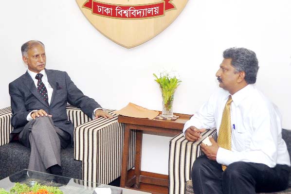 Prof Dr SA. Ariadurai, Dean of the Faculty of Engineering Technology of the Open University of Sri Lanka called on Dhaka University (DU) Vice-Chancellor Prof Dr AAMS Arefin Siddique on last Thursday at the latter's office.