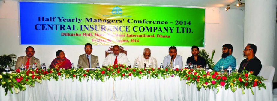 Md Nurul Islam, Chairman of Central Insurance Company Limited, inaugurating "Half Yearly Managers' Conference-2014" at a city hotel on Tuesday. Md Zahid Anwar Khan, Managing Director of the company presided.