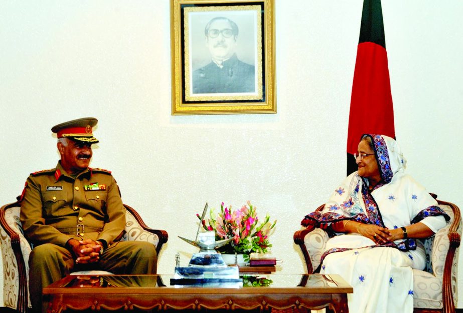 Deputy Chief of Staff of Kuwait Armed Forces Lt Gen Khaled Mohammad Al-Kheder paid a courtesy call on Prime Minister Sheikh Hasina at the latter's office on Wednesday. BSS photo