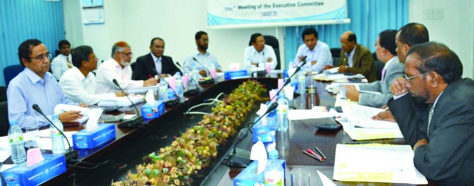 Akkasuddin Mollah, Chairman of the Executive Committee of Shahjalal Islami Bank Limited presiding over the 586th EC meeting of the bank at its head office recently.