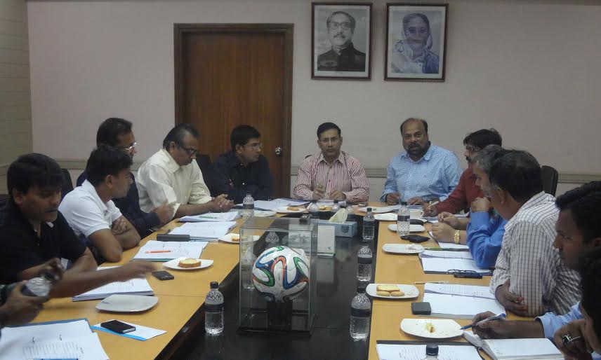 Chairman of the Professional Football League Committee and Senior Vice-President of Bangladesh Football Federation Abdus Salam Murshedy presided over the meeting of the Professional Football League Committee at the Bangladesh Football Federation House on