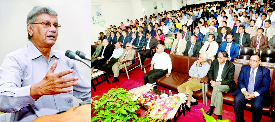 State Minister for Finance and Planning MA Mannan, addressing a training workshop for Pubali Bank officials at its training institute recently. Managing Director of the Bank Helal Ahmed Chowdhury presided.