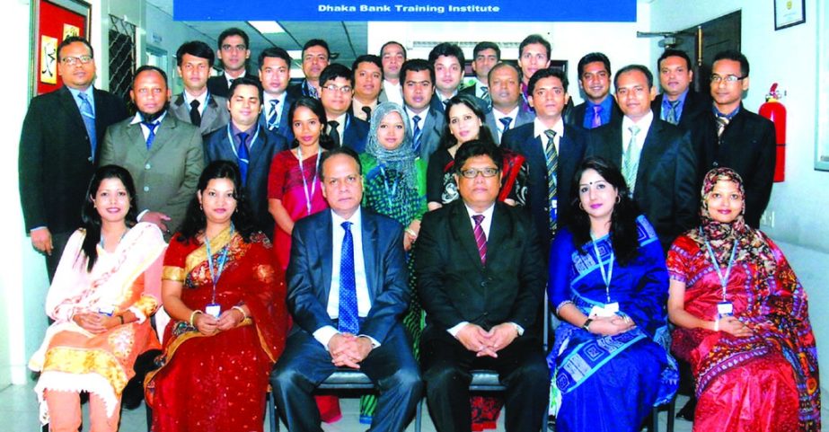 Niaz Habib, Managing Director of Dhaka Bank Limited, poses with the participants of 45th Batch's "Foundation Training" at its Training Institute recently.