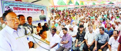 Foreign Minister Abul Hasan Mahmud Ali MP speaking as Chief Guest at a function after inaugurating Babaki UP Complex on Thursday.