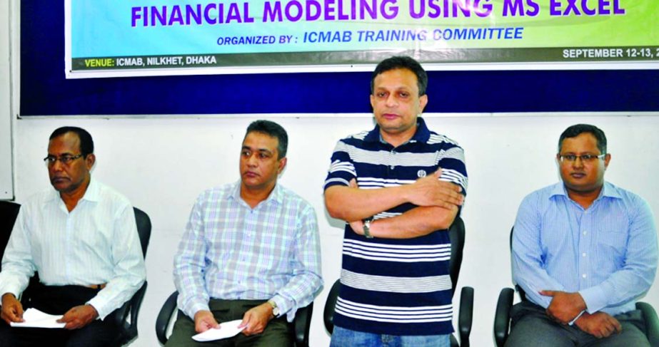 Mohammed Salim, FCMA, President of ICMAB inaugurating a two-day long training programme on "Financial Modeling Using MS Excel" at ICMAB Bhaban in the city on Friday.