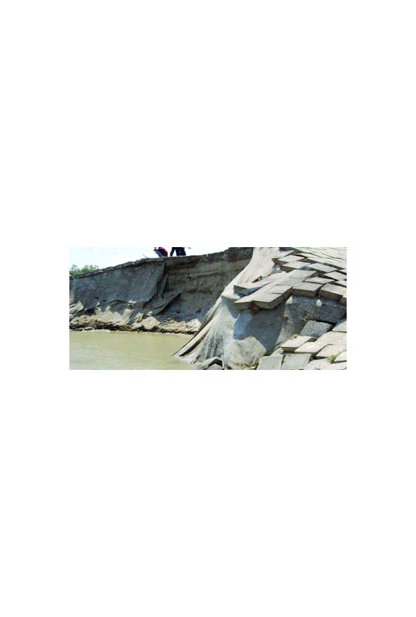 SIRAJGANJ: About 35 meters- long flood protection embankment at Kazipur Upazila point was collapsed on Friday.