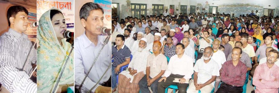 CDA Chairman Abdus Salam addressing a view exchanging meeting with local people at Bakolia in Chittagong yesterday.