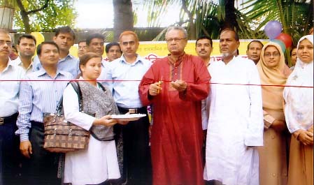 Former MP Nurul Islam BSc inaugurating administrative building of Delwara Jahan Memorial School and College in Chittagong yesterday.