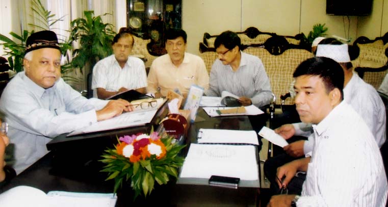 CCC Mayor M Monzoor Alam speaking at the board meeting of Institute of Health Technology run by CCC at Chittagong yesterday.