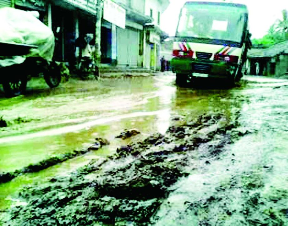 KHULNA: Some 33 kilometers Paikghacha - Khulna Road has been in a dilapidated condition for long time that needs immediate repair. This picture was taken on Friday.