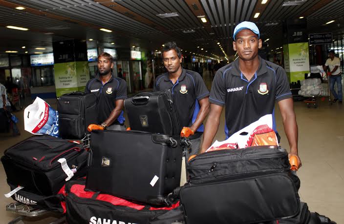 Players of Bangladesh National Cricket team arrived at the Hazrat Shahjalal International Airport in the city on Saturday.