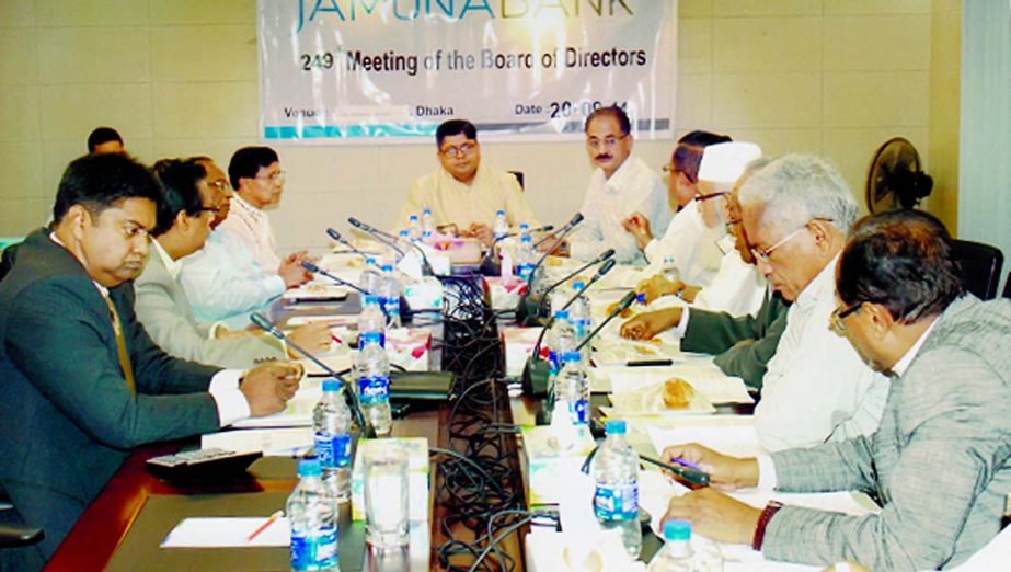 Shaheen Mahmud, Chairman of the Board of Directors of Jamuna Bank Limited, presiding over the 249th board meeting at its head office recently.