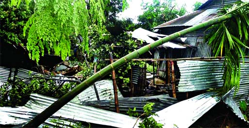About 50 houses were destroyed by a sudden tornado at Bakshiganj of Jamalpur District on Sunday night. At least 10 people were also injured.