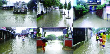 JOYPURHAT: Water-logging has been created in different areas causing immense sufferings to local people in Panchbibi Upazila due to heavy downpour recently .