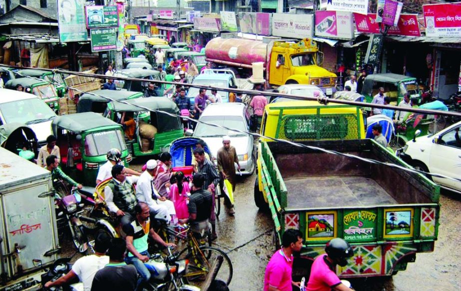 SYLHET: Heavy traffic jam has been occurred in different areas in Sylhet city on Tuesday.