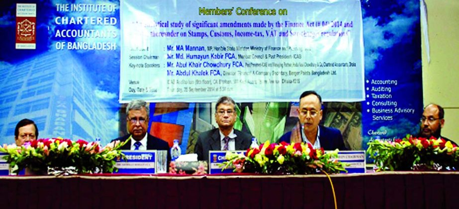 Institute of Chartered Accountants of Bangladesh (ICAB) organized Members' Conference on "An analytical study of significant amendments made by the Finance Act (# 04) 2014 and SROs there under on Stamps, Customs, Income-tax, VAT and Sur-charges regulati