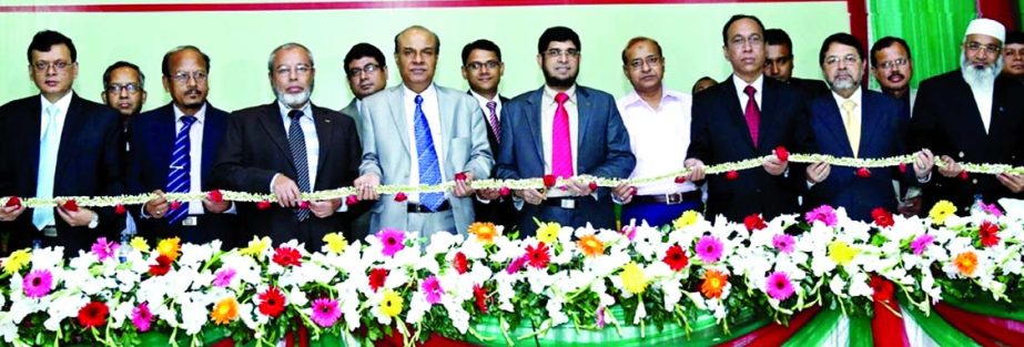 Dr Mohammed Haider Ali Miah, Managing Director of EXIM Bank inaugurating its 84th branch at Ring Road, Mohammadpur in the city on Saturday.