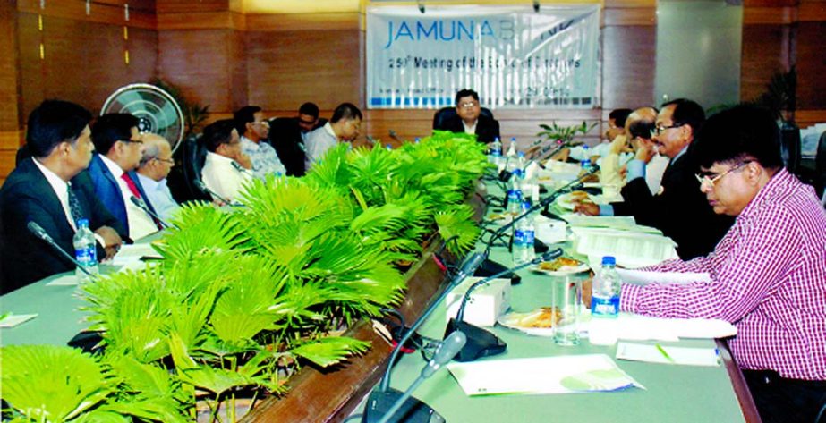 Shaheen Mahmud, Chairman of the Board of Directors of Jamuna Bank Limited, presiding over the 250th board meeting at its head office recently.