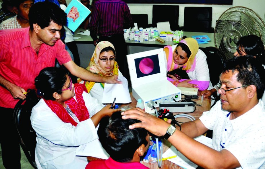 Dhaka Reporters Unity organized a medical camp for Ear, Nose and Throat (ENT) at its premises in the city's Segunbagicha on Monday.