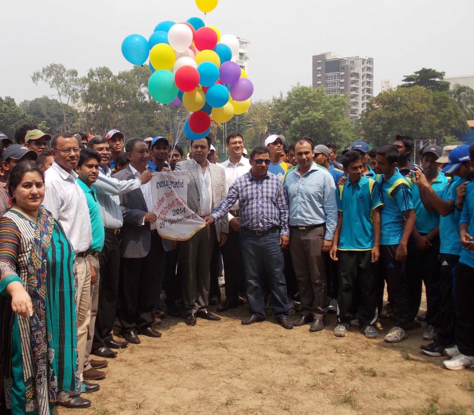Nazmul Hassan Papon, MP, President of Bangladesh Cricket Board inaugurating the Gulshan Youth Club Academy T-20 Cricket Tournament at its playground on Tuesday.