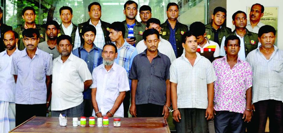 DB police arrested 13 members of Aggyan party from different areas of the city on Tuesday.