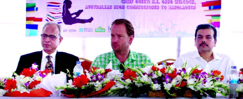Safiul Alam Khan Chowdhury, Deputy Managing Director of Pubali Bank Ltd and Greg Wilcock, Australian High Commissioner attend at a book donation event and book fair on the occasion of 'International Literacy Day 2014' organized by Asia Foundation Bangla