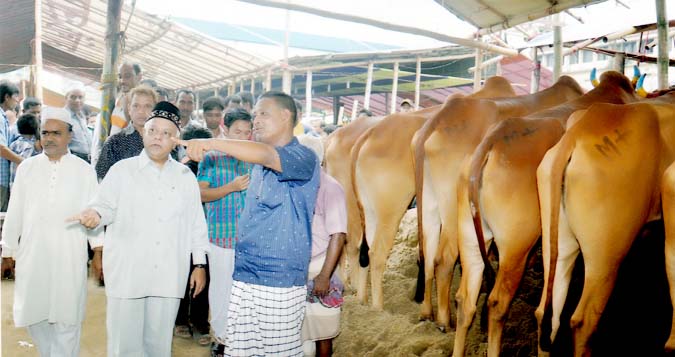 CCC Mayor M Monzoor Alam visited Sagarika cattle market in the city on Thursday.