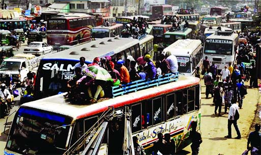 Dhaka-Tangail highway experienced 80 km long tailback from Kaliakoir upazila of Gazipur created immense sufferings to home-goers on Friday two days only ahead of Eid-ul-Azha.