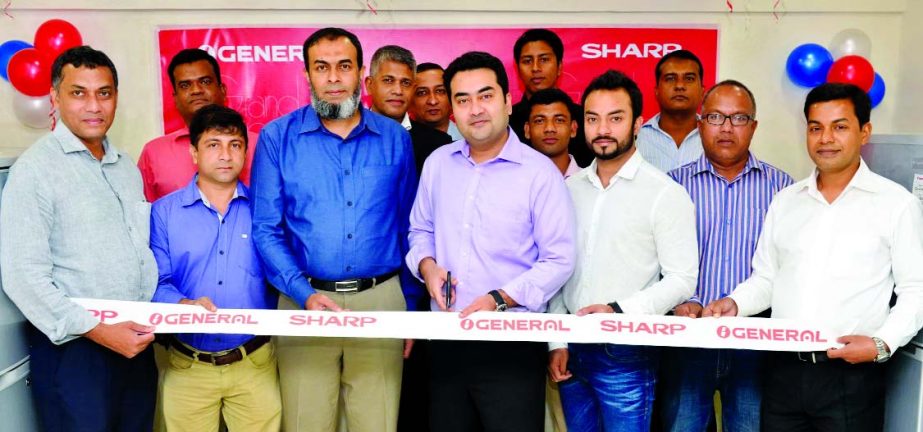 Arifur Rahman, Managing Director of Esquire Electronics Ltd, inaugurating its new showroom at 23 Shaheb Ali, Road, Mymensingh recently. Muddasar Hossain, Director of the company was present.