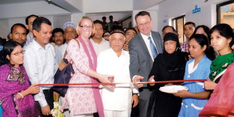 CCC Mayor M Monzoor Alam inaugurating Marry Stops Maternity Clinic at Bandartila in the city yesterday.