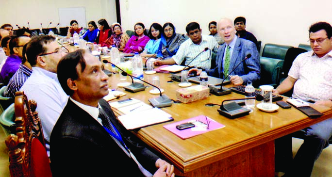 Controller General of Accounts (CGA) Abul Kashem, among other senior officials of CGA at a training workshop on draft of Government Finance Statistics Manual (GFSM) at its office n the city on Thursday.