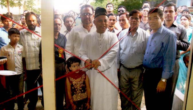 CCC Mayor M Monzoor Alam inaugurating S Alam Homeopathic Center at Chittagong yesterday.