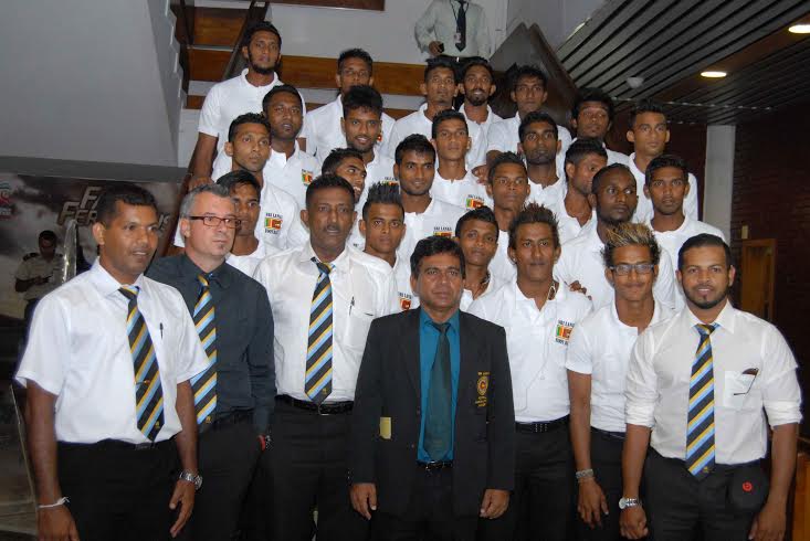 Members of Sri Lanka National Football team arrived at the Hazrat Shahjalal International Airport on Tuesday.