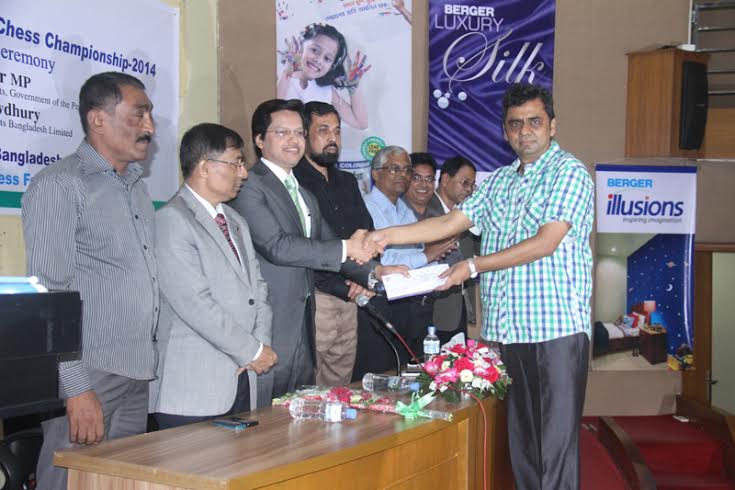 The prize-distribution ceremony of the 40th Berger Paints National 'A' Chess Championship-2014 was held at Dutch-Bangla Bank Auditorium of Bangladesh Olympic Association Bhaban on Wednesday.