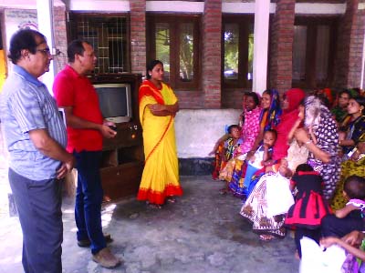 KURIGRAM: S M Shaheen Parvez, Assignment officer, NGO Affairs Bureau, of Prime Minister's Office visiting Terre des hommes Foundation , Kurigram recently. Among others James S. Biswas, Director, AFHR(Admin, Finance, Human Resource) of the organisation a