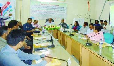 CHAPAINAWABGANJ: State Minister for Water Resources Muhammad Nazrul Islam MP Bir Protik addressing a workshop on integrated water resource management held in Chapainawabganj yesterday.