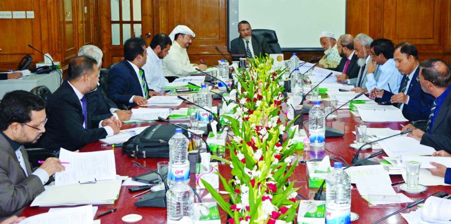 Prof Abu Nasser Muhammad Abduz Zaher, Chairman of Islami Bank Bangladesh Limited, presiding over the Board of Directors' meeting at the bank's Board Room on Saturday. Local and foreign directors and Managing Director of the bank Mohammad Abdul Mannan, w