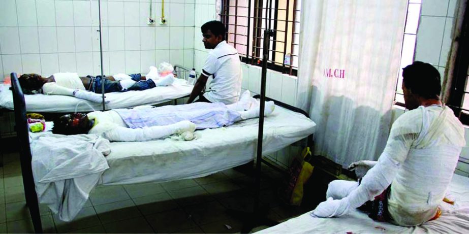 Seven factory workers who received burn injuries in separate boiler explosions in city's Shyampur and Keraniganj areas on Sunday have been admitted into Dhaka Medical College Hospital.