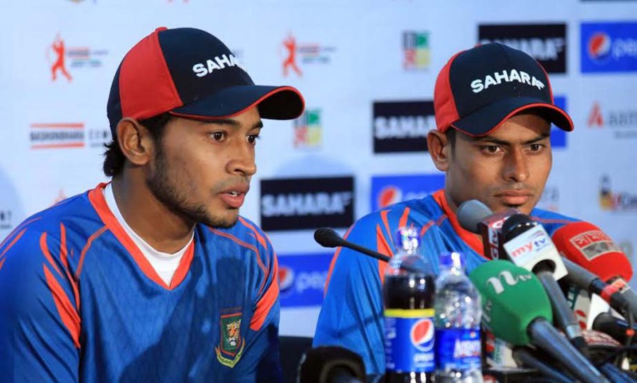Captain of Bangladesh National Cricket team Mushfiqur Rahim speaking at the post-match press briefing at the Media Conference Room of the Sher-e-Bangla National Cricket Stadium in Mirpur on Monday.