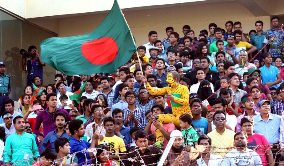. A good number of spectators came at the galleries to watch the second Test between Bangladesh and Zimbabwe at the Sheikh Abu Naser Stadium in Khulna on Friday.