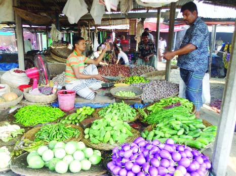 BOGRA: A view of local vegetable market at Godar para in Bogra town.