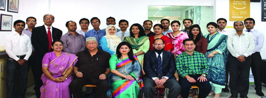 Farzana Chowdhury, Managing Director of Green Delta Insurance Company Limited and Director of Professional Advancement Bangladesh Limited, poses with the participants of a training course on 'Corporate Governance' at its office premises recently.