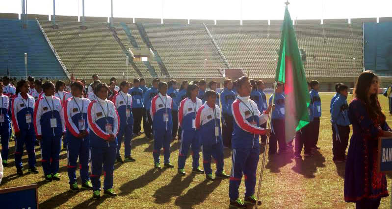 Bangladesh contingent attended the opening ceremony of the SAFF Tournament at Jinnah Stadium, Pakistan on Tuesday.