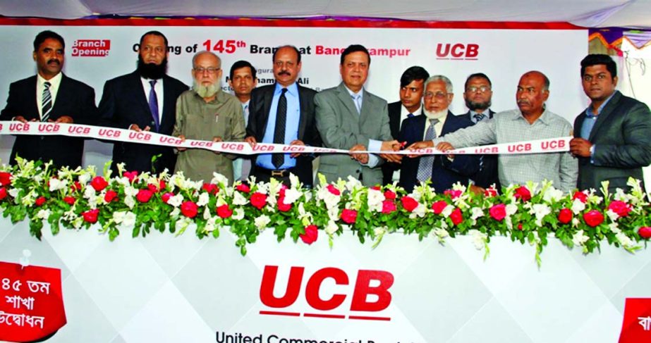 Muhammed Ali, Managing Director of United Commercial Bank Limited inaugurating the bank's 145th branch at Bancharampur in Brahmanbaria on Thursday.