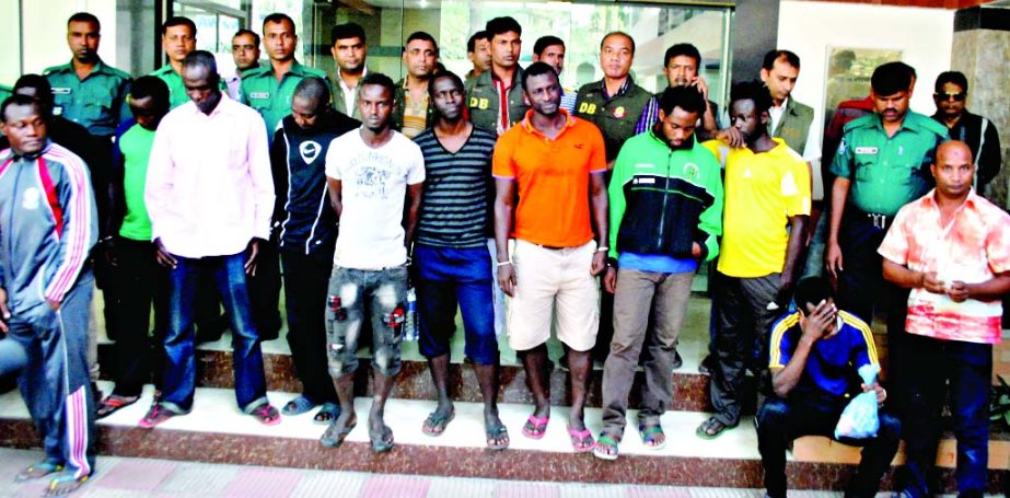 DB police in a drive arrested 31 foreign nationals from city's separate places on Friday for staying in Bangladesh without any valid documents.