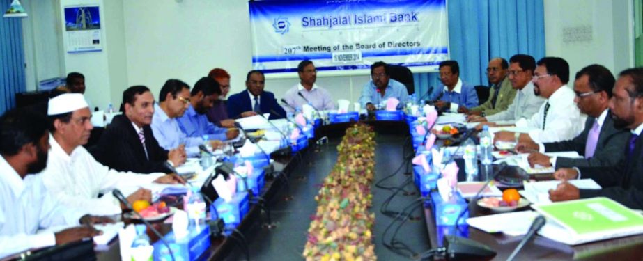 Mohammad Younus, Vice Chairman of the Board of Directors of Shahjalal Islami Bank Limited, presiding over the 207th board meeting at its head office recently.